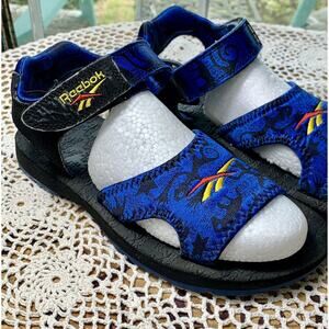Vintage 90s Rare Reebok Mens Sz 7 M Blue/Black Sport Athletic Sandals sku 605